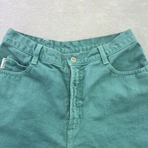 Bongo High Waisted Denim Shorts by Gene Montesano Teal Green Size 14 Vintage Y2K